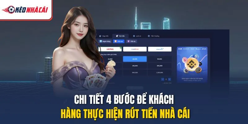 Chi tiết 4 bước để khách hàng thực hiện rút tiền nhà cái